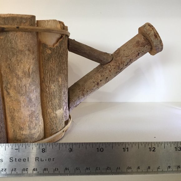Planter Wood Natural Watering Can Shape - Picture 11 of 12